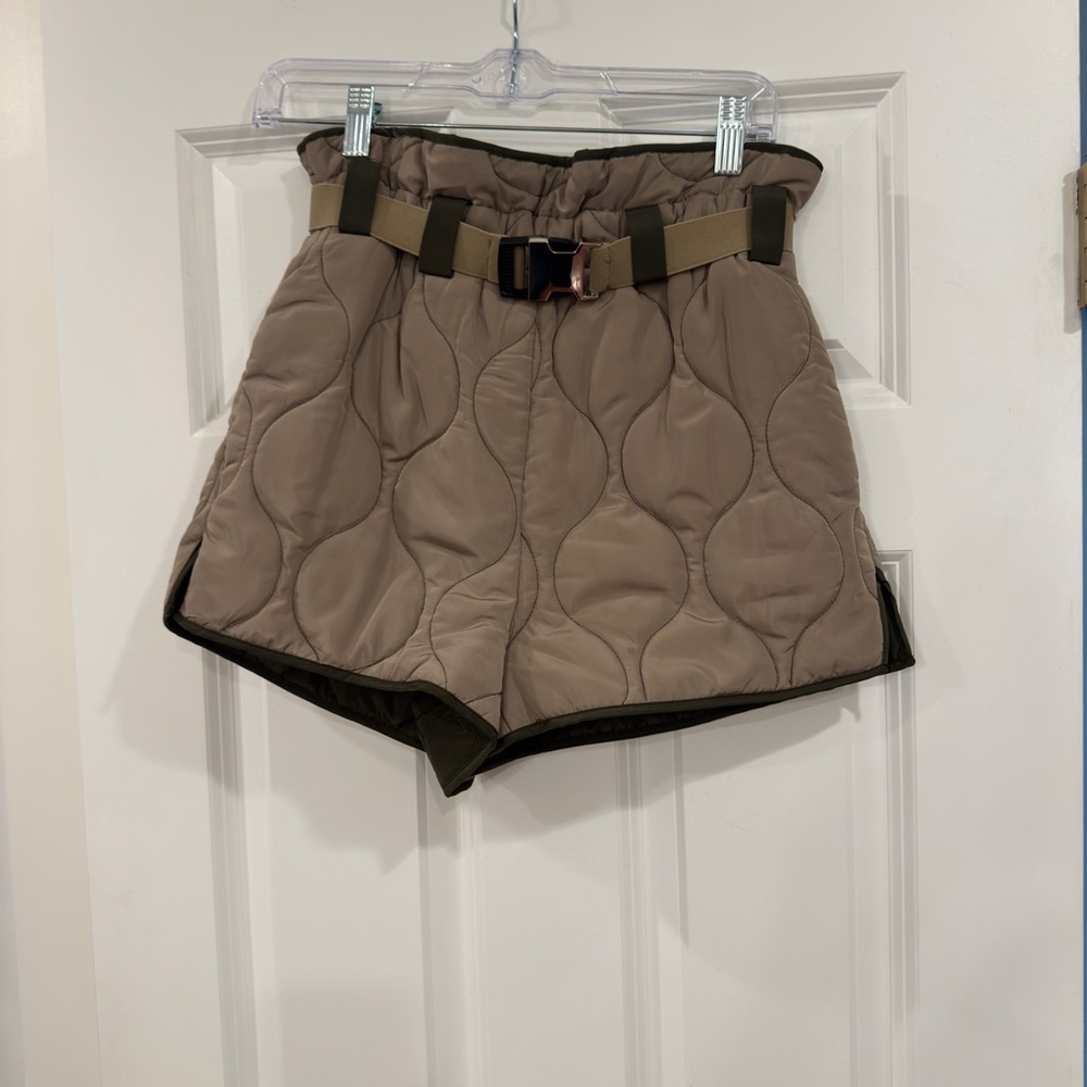 Moodie 2-Tone Green Quilted Shorts